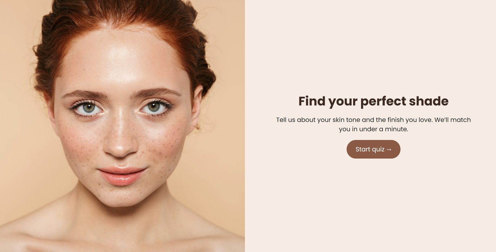 Foundation shade finder: start page