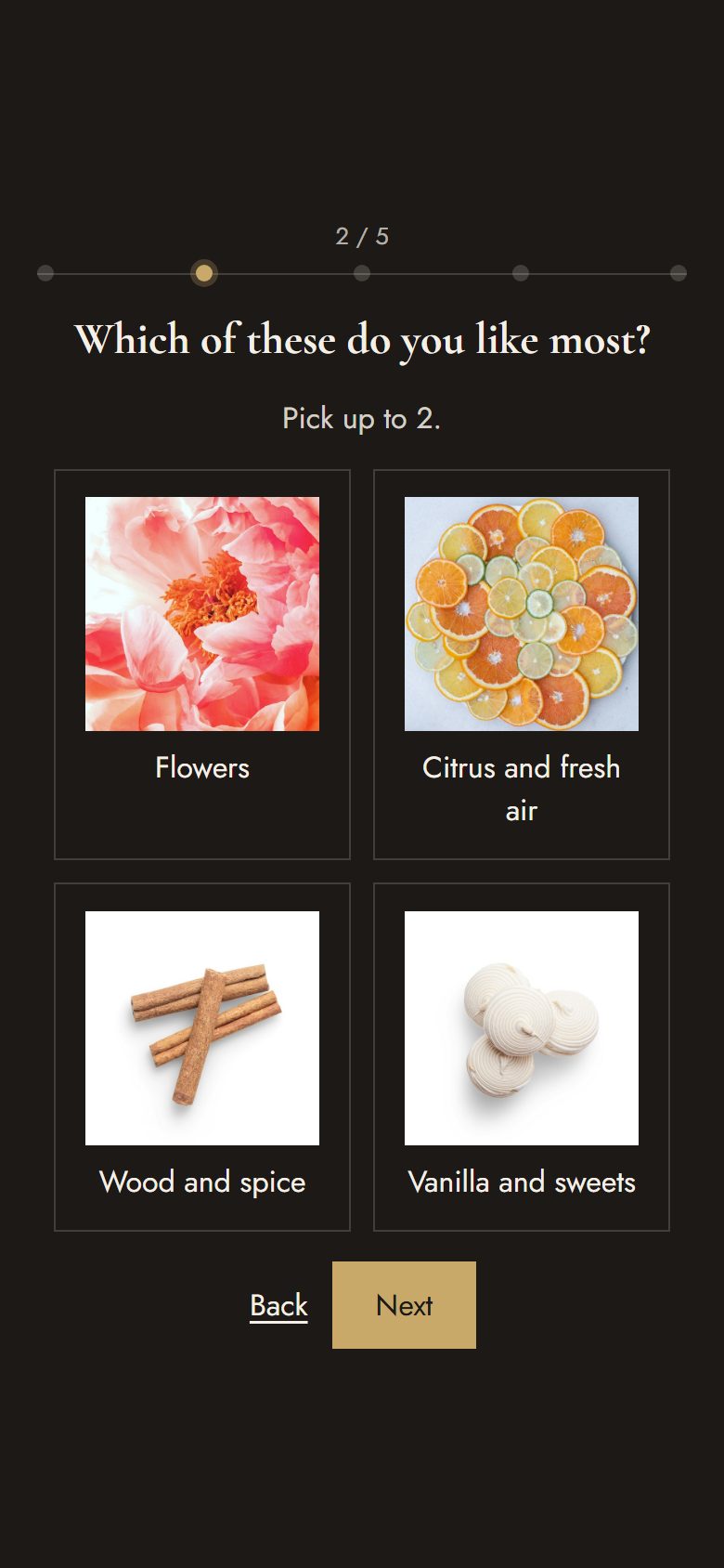 Fragrance finder on a phone