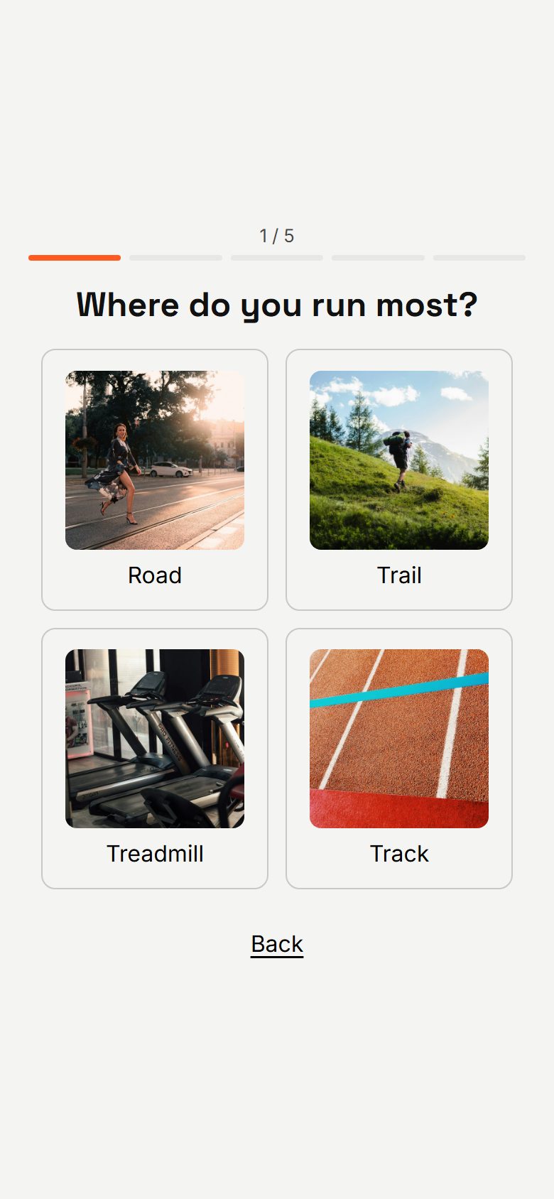 Running shoe finder on a phone