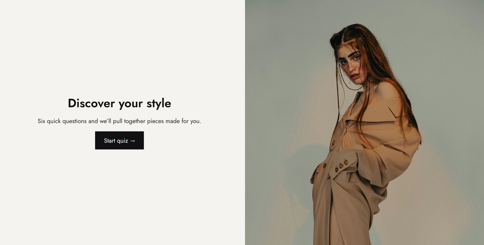 Style finder template start page