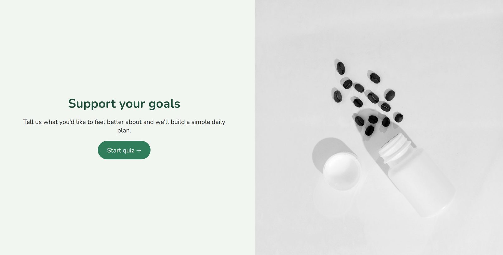 Supplement finder: start page
